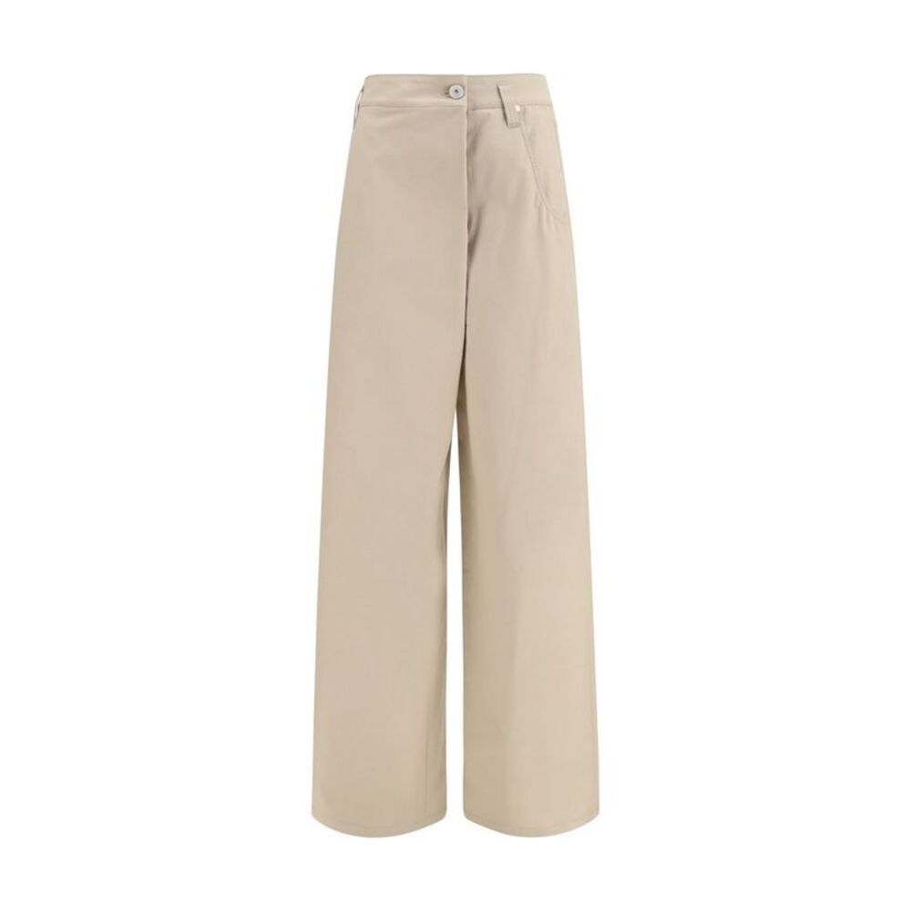 Brunello Cucinelli Beige Cotton Casual Women's Pants
